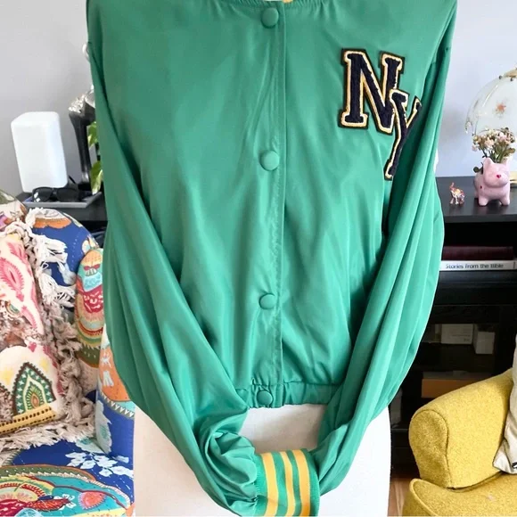 Green & yellow NY Varsity Jacket - Picture 4 of 8